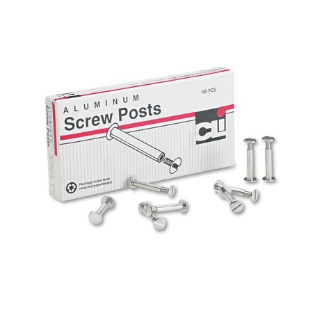 Charles Leonard 1" Aluminum Screw Posts, Pk100 3706L